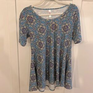 LuLaRoe Blue Round neck blouse XS